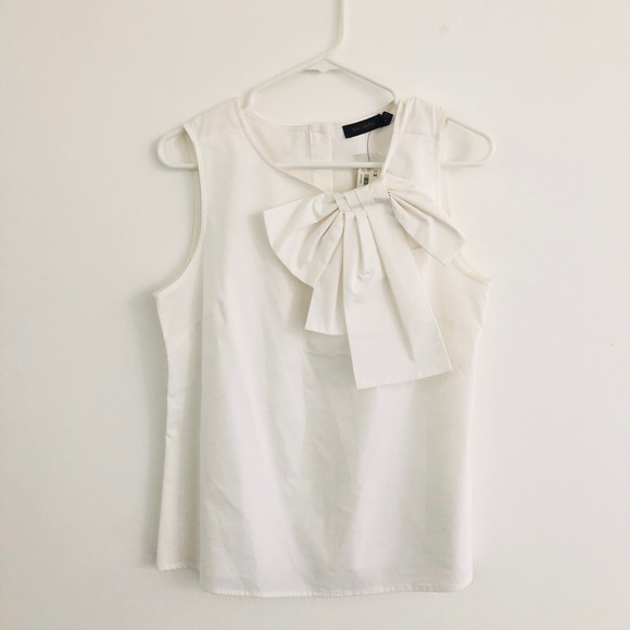The Limited Tops - The Limited White Bow Blouse Medium
